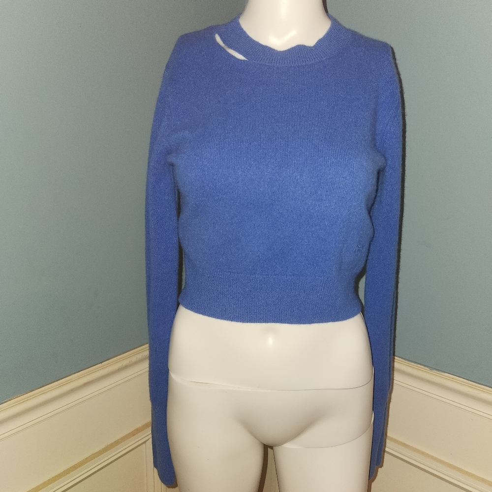 Frame Cropped  Cut Out Cashmere Sweater S